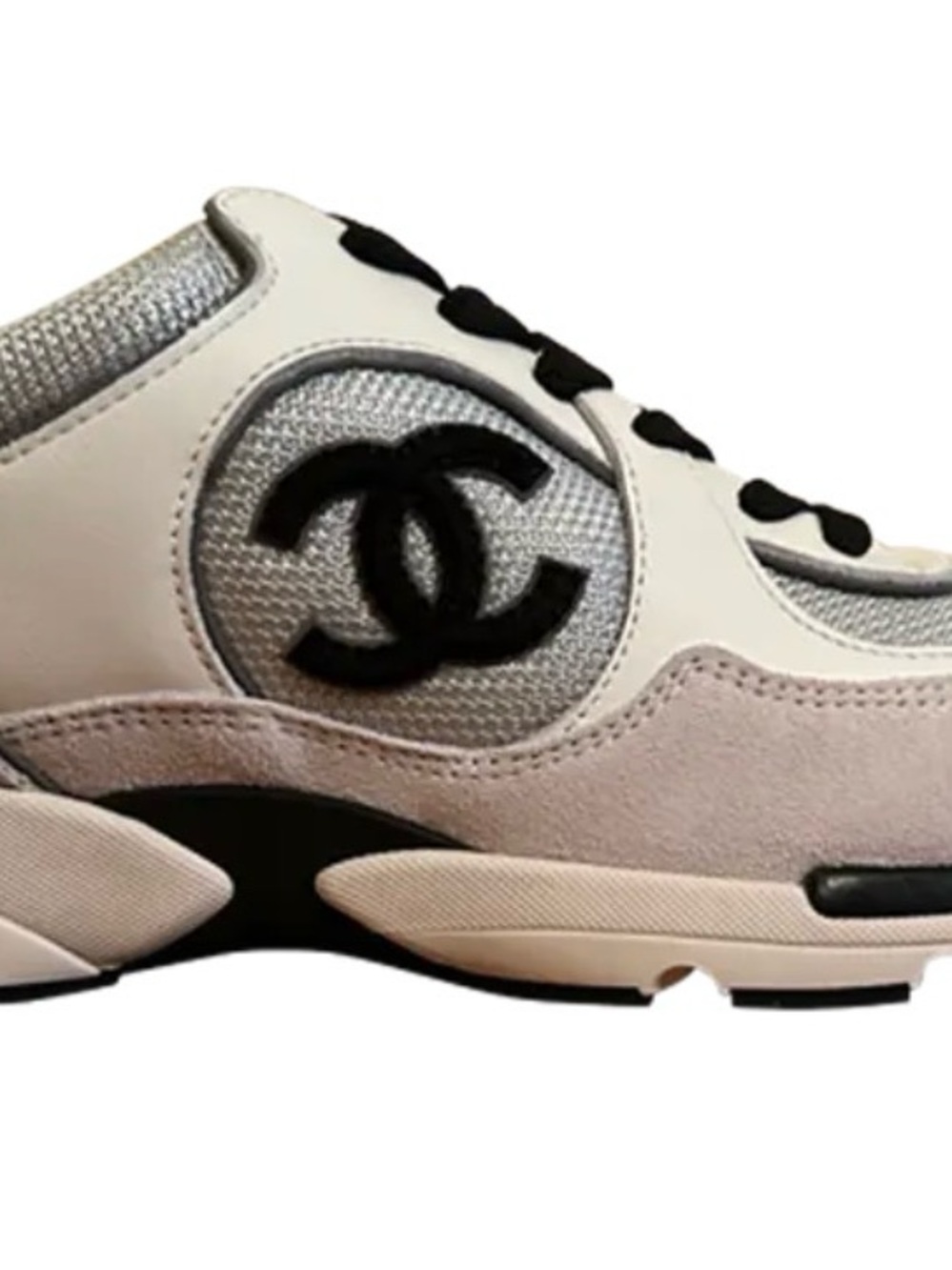 CHANEL Men’s White, Black & Gray Designer Logo Sneaker - Picture 2 of 11